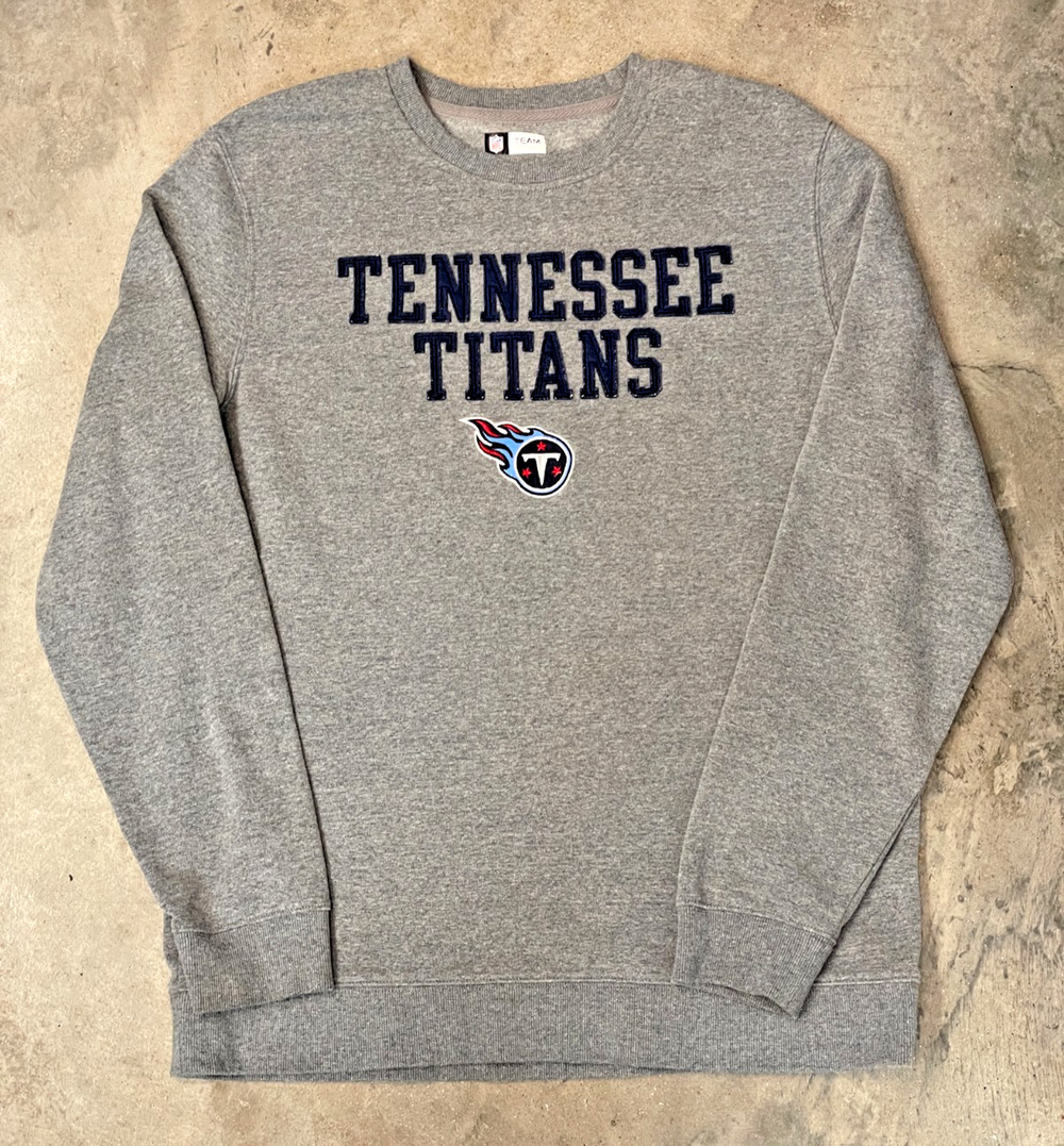 NFL Team Apparel Tennessee Titans Sweatshirt Mens L Gray Fleece Embroidered Logo